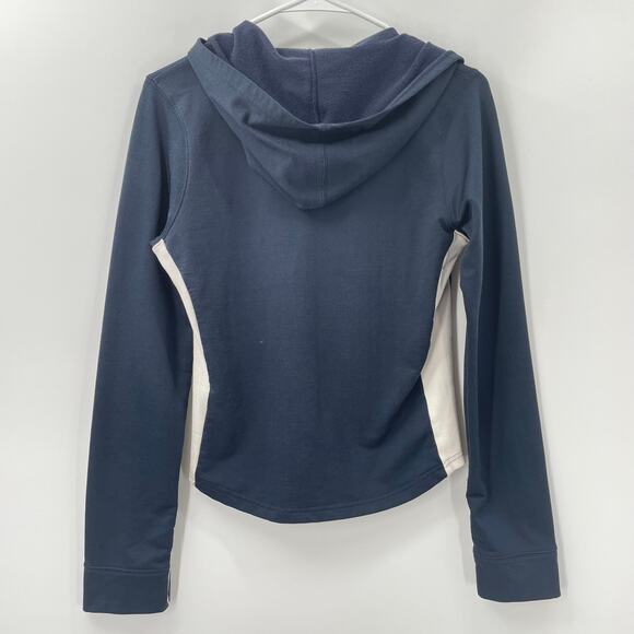 Abercrombie & Fitch Women’s Hoodie Jacket Gym Issue 1/2 Zip, Navy/ Ivory, Sz M - Picture 2 of 9